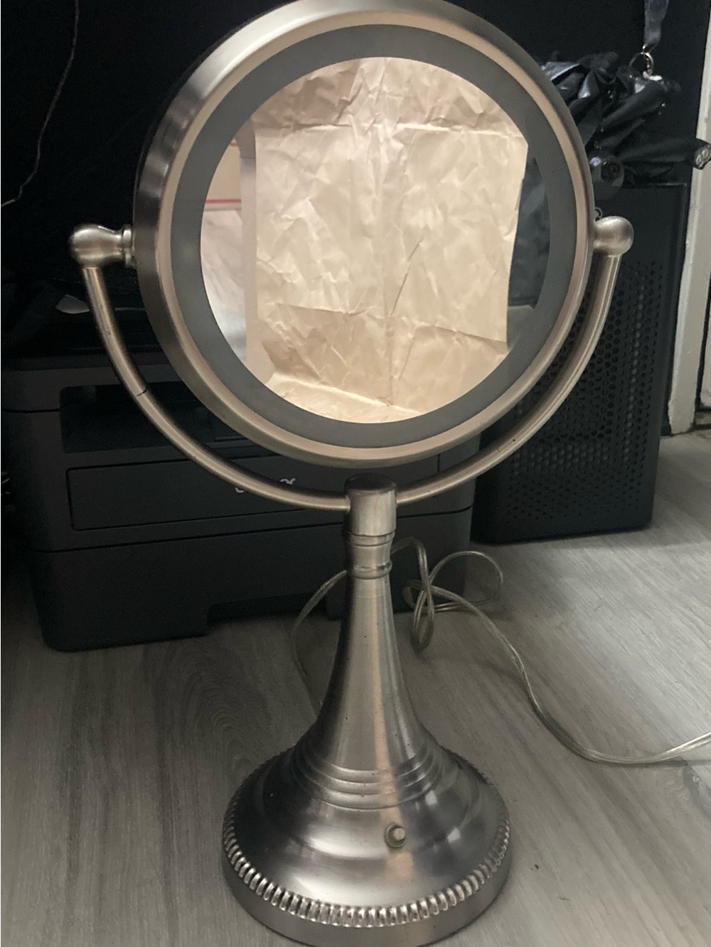 Silver LED Vanity Makeup Mirror - Picture 2 of 4